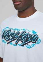 Karl Kani Woven Signature Kani Heat Tee White/Blue KM251-019-1 - Image 2