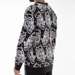 Bee Unusual Wolves Knit Crew Black AT-232329 - Image 5