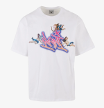 Karl Kani Woven Signature Airbrush Amor Tee White/Pink KM251-018-1 - Image 2