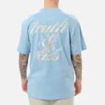 Karl Kani Retro T&L Backprint T-Shirt Light Blue/White KM251-002-1 - Image 2