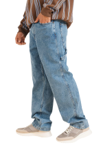 KARL KANI RETRO BAGGY WORKWEAR DENIM VINTAGE MID BLUE KMI-PL063-091-10 - Image 4