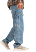 KARL KANI RETRO BAGGY WORKWEAR DENIM VINTAGE MID BLUE KMI-PL063-091-10 - Image 3