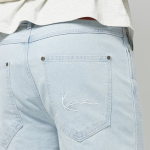 Karl Kani Small Signature Baggy Five Pocket Denim Bleached Blue Blue KMI-PL051-090-12 - Image 3