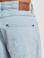 Karl Kani Small Signature Tapered Five Pocket Denim Baggy Bleached Blue KMI-PL031-090-12 - Image 5