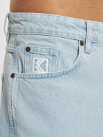 Karl Kani Small Signature Tapered Five Pocket Denim Baggy Bleached Blue KMI-PL031-090-12 - Image 3