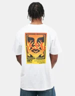 OBEY ICON STENCIL FLAME CLASSIC T-SHIRT WHITE 165264048-WHT - Image 2
