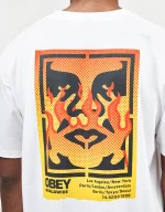 OBEY ICON STENCIL FLAME CLASSIC T-SHIRT WHITE 165264048-WHT - Image 3
