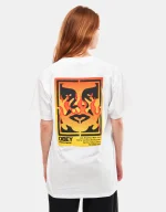 OBEY ICON STENCIL FLAME CLASSIC T-SHIRT WHITE 165264048-WHT - Image 7