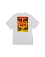 OBEY ICON STENCIL FLAME CLASSIC T-SHIRT WHITE 165264048-WHT - Image 5