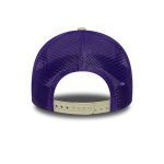New Era LA Lakers NBA Script 9FORTY E-Frame Trucker Adjustable Cap Cream 60667568 - Image 4