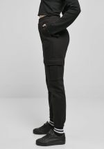 Urban Classics Ladies High Waist Cargo Sweat Pants Black TB4563 - Image 4