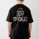 Bee Unusual " God smokes " Oversized T-shirt Black - Image 2