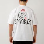 Bee Unusual " God smokes " Oversized T-shirt White - Image 2