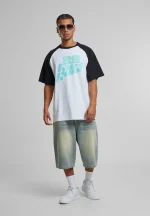 KARL KANI SIGNATURE COLORBLOCK RAGLAN T-SHIRT WHITE KM252-031-2 - Image 2