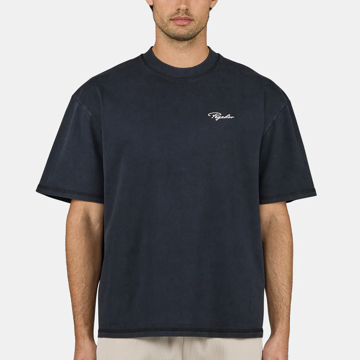 PEGADOR SIGNAR OVERSIZED TEE VINTAGE BLACK UNBLEACHED 4616-065/352-M-GR  - Image 1
