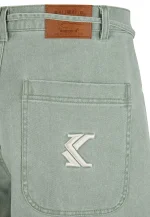 KARL KANI OG BAGGY TWILL SHORTS GREEN KM252-021-1 - Image 9