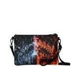 SPRAYGROUND FIRE & ICE SHARK CROSSOVER CLUTCH B7939 25.4 cm x 17.78 cm x 0.6 cm