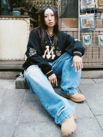 GRIMEY MUD'S THE RESIDENCE V NECK VINTAGE CREWNECK BLACK GSW643-BLK - Image 7