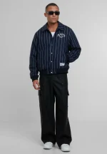 KARL KANI PINSTRIPES WOOL JACKET BLUE KM253-045-1 - Image 3