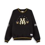 GRIMEY MUD'S THE RESIDENCE V NECK VINTAGE CREWNECK BLACK GSW643-BLK