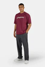 PEGADOR MAGTEN OVERSIZED TEE WASHED MAROON RED PGDR-6312-614 - Image 3