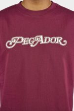 PEGADOR MAGTEN OVERSIZED TEE WASHED MAROON RED PGDR-6312-614 - Image 2