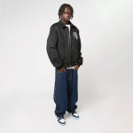 KARL KANI LEGACY FAUX SUEDE BOWLING JACKET BLACK KM254-037-1 - Image 5