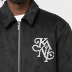 KARL KANI LEGACY FAUX SUEDE BOWLING JACKET BLACK KM254-037-1 - Image 2