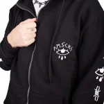 AMERICAN SOCKS Don't Look Back Zip Hoodie Black ASG140 - Image 4