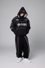 GRIMEY RACE WAR PULL OVER JACKET BLACK GPVJ199-BLK - Image 4