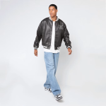 KARL KANI WESTERN PU LEATHER COLLEGE JACKET BLACK KM253-049-1 - Image 6