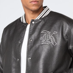 KARL KANI WESTERN PU LEATHER COLLEGE JACKET BLACK KM253-049-1 - Image 3