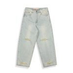 GRIMEY ROYAL PAW BIG BOY DENIM PANTS WASHED LIGHT BLUE GBBDJ292_WBLU