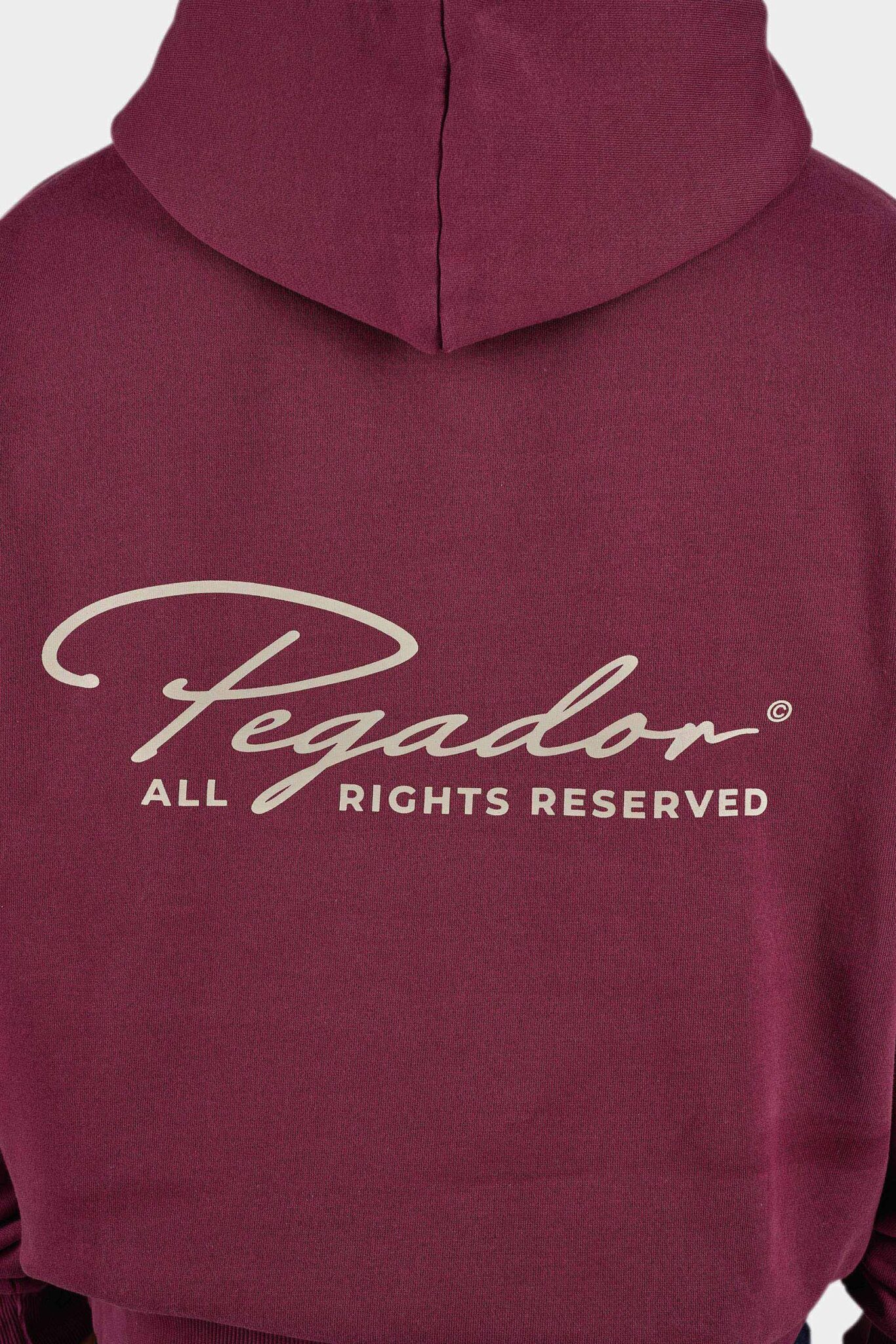 Pegador Pike Oversized Hoodie Washed Maroon Red Stone PGDR-6322-614/097 - Image 4