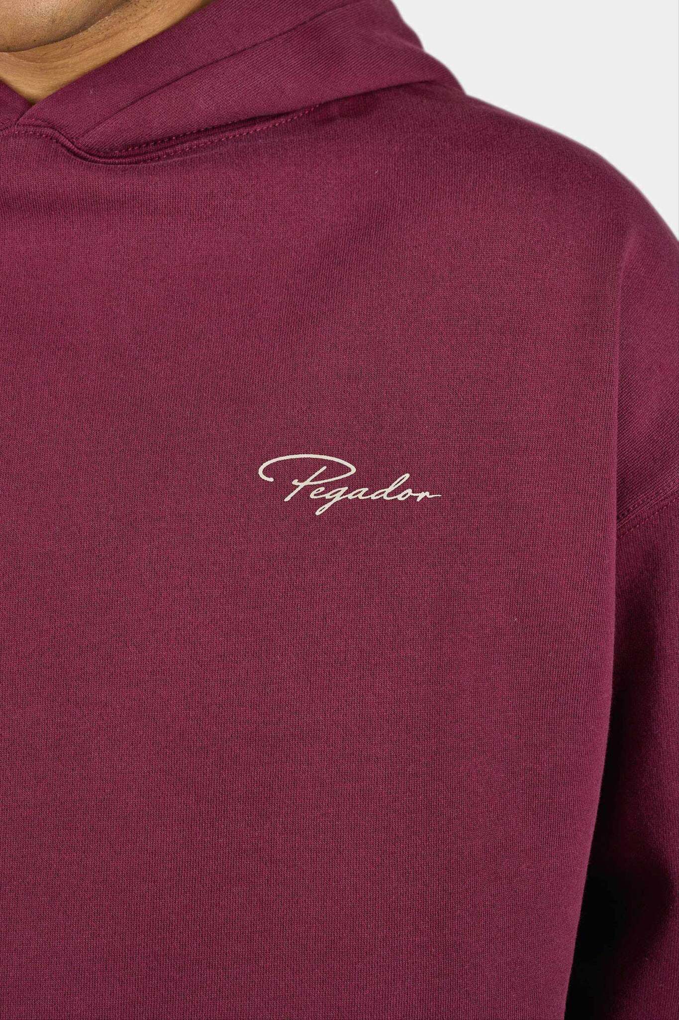 Pegador Pike Oversized Hoodie Washed Maroon Red Stone PGDR-6322-614/097 - Image 3