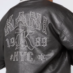 KARL KANI WESTERN PU LEATHER COLLEGE JACKET BLACK KM253-049-1 - Image 4