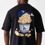 New Era LA Dodgers MLB Food Graphic Black Oversized T-Shirt 60684280 - Image 3