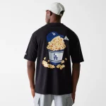 New Era LA Dodgers MLB Food Graphic Black Oversized T-Shirt 60684280 - Image 5
