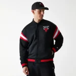 New Era Chicago Bulls NBA Panel Black Bomber Jacket 60684306