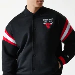 New Era Chicago Bulls NBA Panel Black Bomber Jacket 60684306 - Image 6