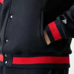 New Era Chicago Bulls NBA Panel Black Bomber Jacket 60684306 - Image 4