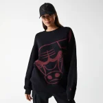 New Era Chicago Bulls NBA Knit Black Oversized Knit Sweater 60684339 - Image 5