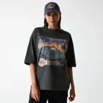 New Era LA Lakers NBA Washed Graphic Grey T-Shirt 60684346 - Image 6