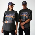 New Era LA Lakers NBA Washed Graphic Grey T-Shirt 60684346 - Image 3