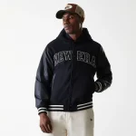 New Era New Era Black Hooded Varsity Jacket 60684379