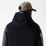 New Era New Era Black Hooded Varsity Jacket 60684379 - Image 7