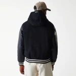 New Era New Era Black Hooded Varsity Jacket 60684379 - Image 8