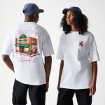 New Era Pizza Club Graphic White Oversized T-Shirt 60684397 - Image 2