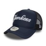 NEW ERA New York Yankees MLB Script 9FORTY A-Frame Trucker Adjustable Cap Navy 60691182 - Image 2