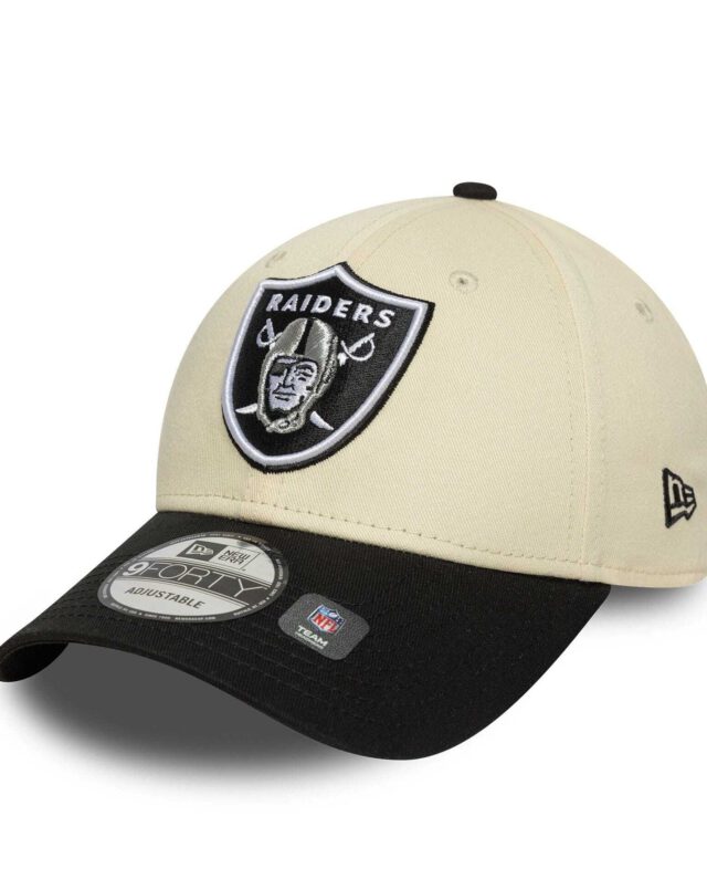 New Era Las Vegas Raiders NFL Wordmark Cream 9FORTY Adjustable Cap 60691263